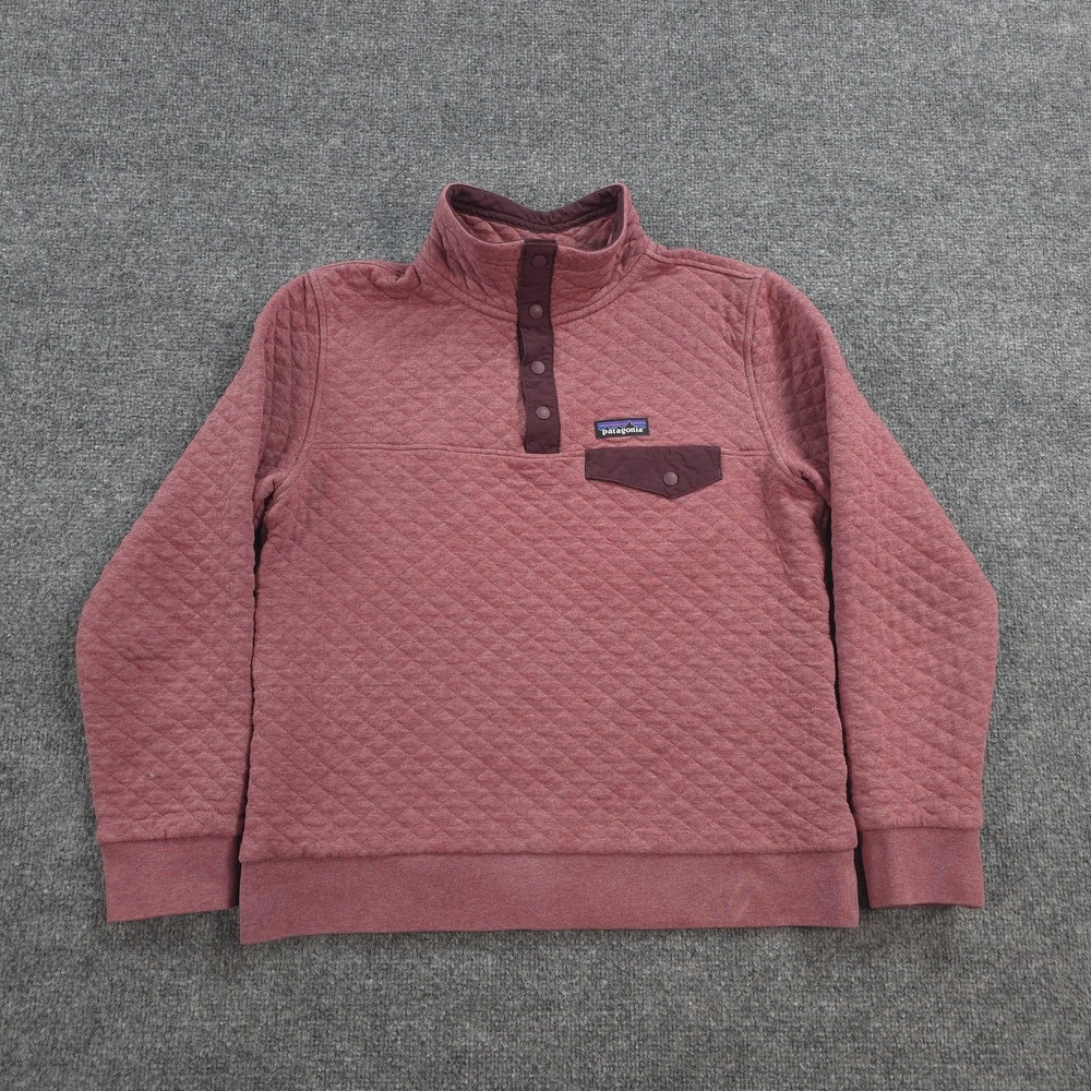 Patagonia Jacket Womens M Pink Organic Cotton Quilt Snap-T Fleece Pullover Hike
